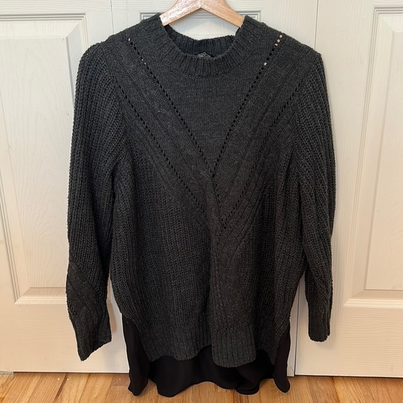 Thakoon chunky knit gray Sweater size XLarge - Picture 2 of 7